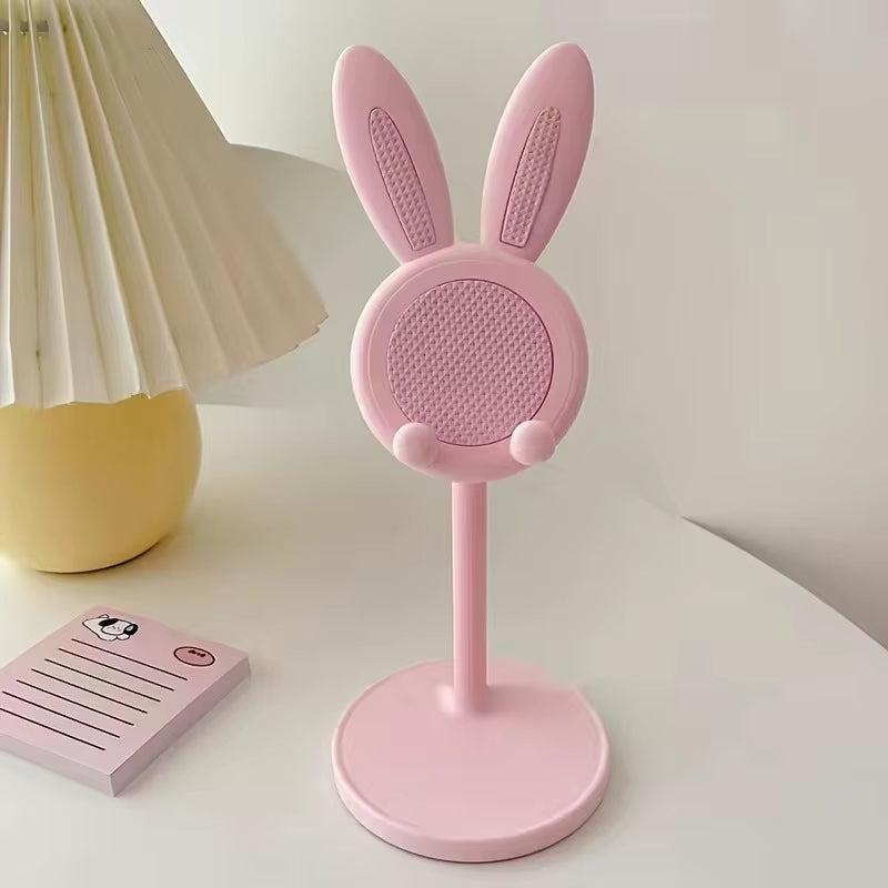 Cute Rabbit Mobile Phone Stand Adjustable Desktop Holder for Iphone Samsung Xiaomi Ipad Switch Desk Office Home Portable Stand