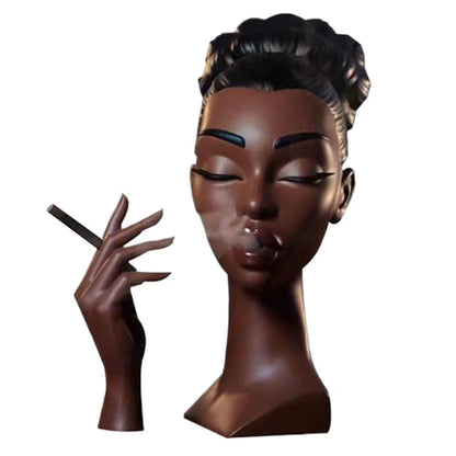 Headscents-Head Incense Burner Black Woman Resin Incense Censer Incense Stick Holder for Living Room Bedroom Office