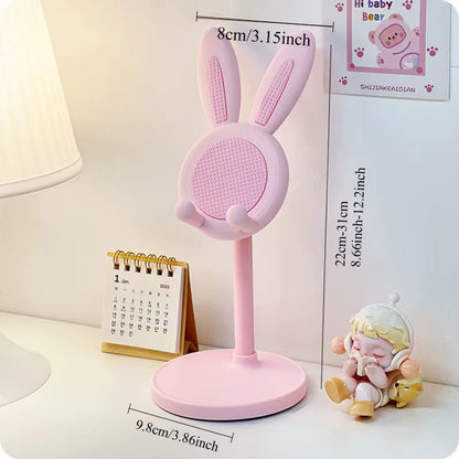 Cute Rabbit Mobile Phone Stand Adjustable Desktop Holder for Iphone Samsung Xiaomi Ipad Switch Desk Office Home Portable Stand