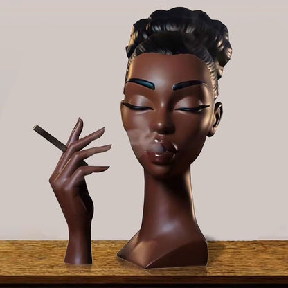Headscents-Head Incense Burner Black Woman Resin Incense Censer Incense Stick Holder for Living Room Bedroom Office