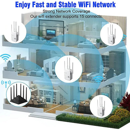 5Ghz Wifi Repeater 1200Mbps Router Wifi Extender Amplifier Dual Band 2.4G/5Ghz Wi-Fi Signal Booster Long Range Network