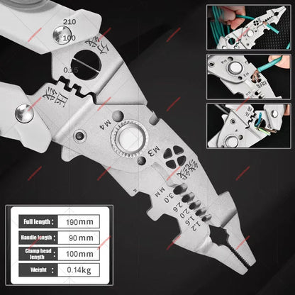 Electrician Wire Stripping Pliers Specific Crimper Cable Cutter Electricians Multifunctional Stripping Crimping Pliers Tool 1PCS